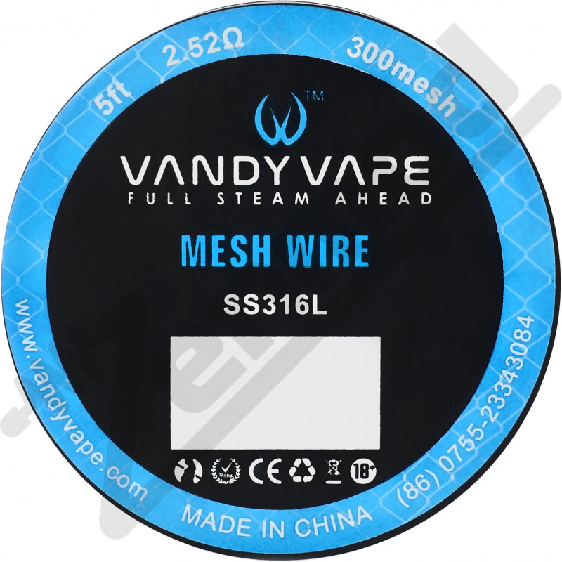 Фото и внешний вид — Сетка стальная Vandy Vape SS316L Mesh wire 300 1.5м